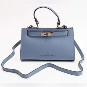 MARC ELLIS Queen S Leather Handbag Top Handle Detachable Strap Turn Lock NWT